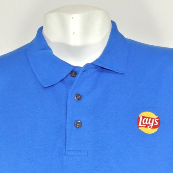 LAY'S Potato Chips Frito-Lay Pepsico Blue Polo Shirt Employee Uniform S Small - Picture 3 of 10